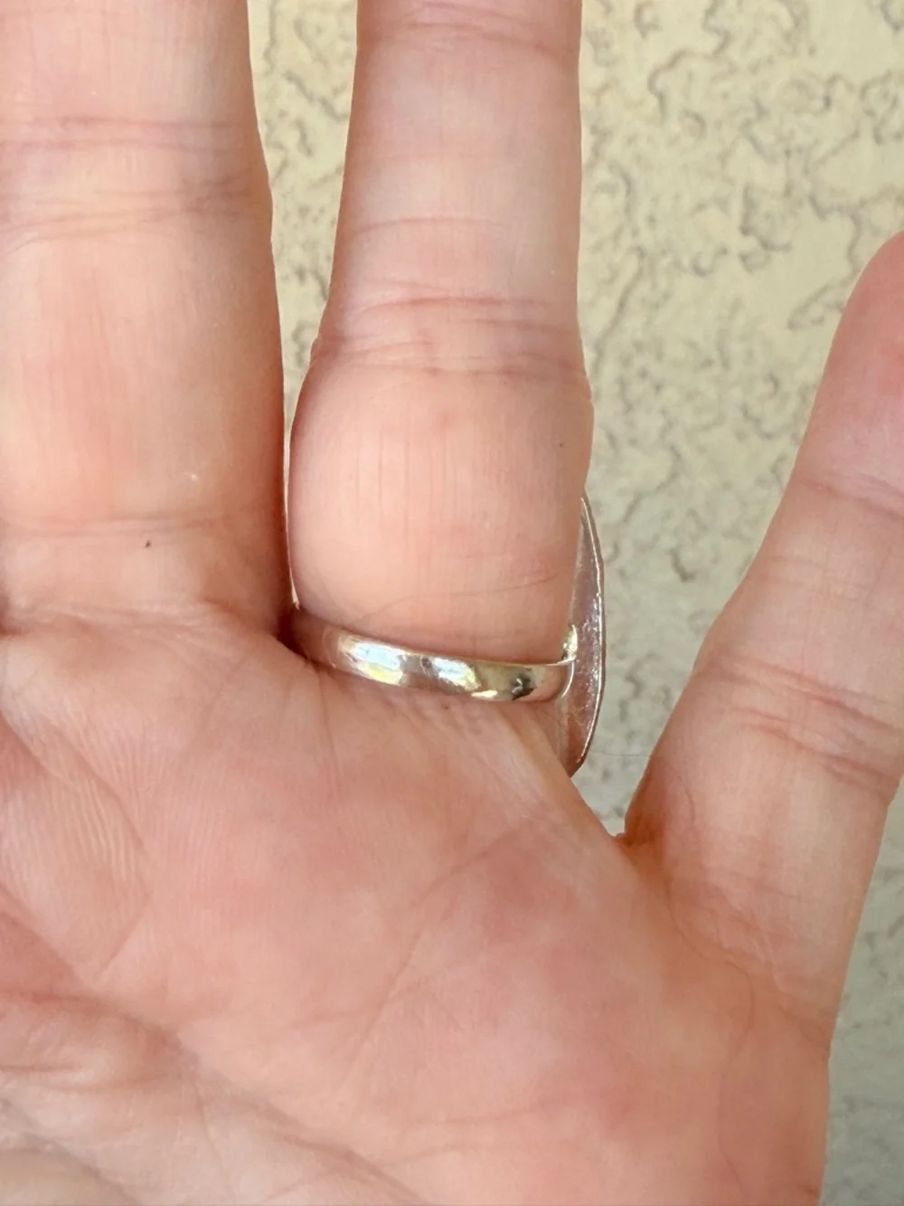 Artisan Sterling Silver Ring with Pale Gray Stone